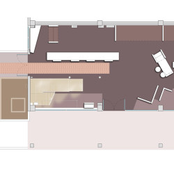 Showroom Benuzzi. Pianta piano terra. Sala espositiva ed accesso al piano primo.