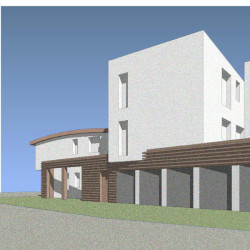 Casa M10 Prospettiva renderizzata lato garages