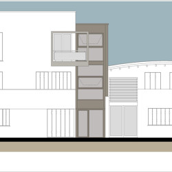 Casa M10 Prospetto interno. Lato sud.