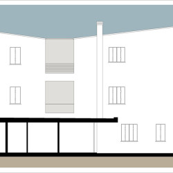 Casa M10 Prospetto posteriore. Lato ovest.