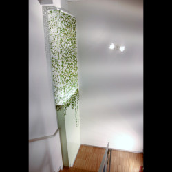 Showroom Benuzzi. Scala interna in legno industriale di rovere.